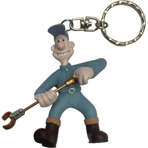 Wallace & Gromit - Sleutelhanger - schoonmaker figuurtje - Tv serie van vroeger - 9 cm