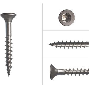 Wovar Spaanplaatschroeven RVS A2 4 x 30 mm Torx 20 | 200 Stuks