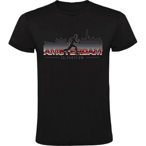 Amsterdam hardlopen Heren T-shirt - 10 km - marathon - tien kilometer - shirt
