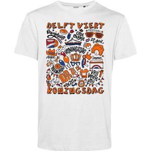 T-shirt Delft Oranjekoorts | Wit | maat 4XL