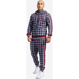 Lonsdale Trainingsanzug Orbost Trainingsanzug mit Kapuze schmale Passform Navy/Red/White-L