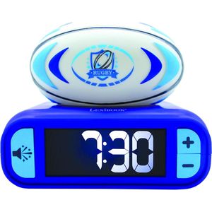 Digitale wekker met 3D Rugby Ball Night Light en geluidseffecten