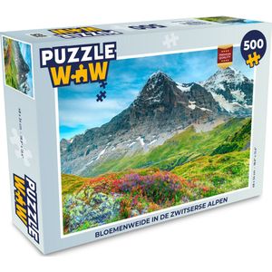 Puzzel Bloemenweide in de Zwitserse Alpen - Legpuzzel - Puzzel 500 stukjes