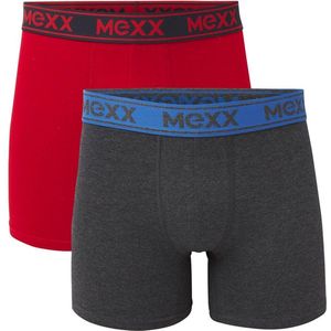 Mexx Boxers 2-pack Mannen - Antraciet/ Rood - Maat S