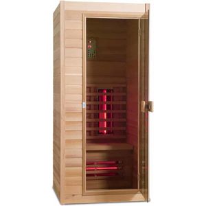 Novum Health Company 1 - Eenpersoons infrarood sauna - met DUO stralers. Geschikt voor aromatherapie, voor een goede gezondheid, Plug&play en eenvoudig op te bouwen