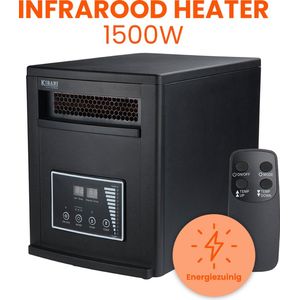 Kibani Infrarood Heater 1500 Watt - Kachel met 3 warmtestanden - Elektrische verwarming
