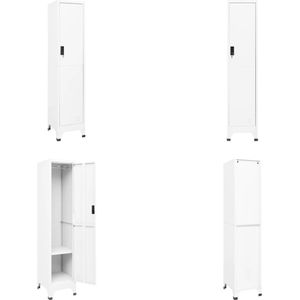 vidaXL Lockerkast 38x45x180 cm staal wit - Lockerkast - Lockerkasten - Opbergkast - Kast