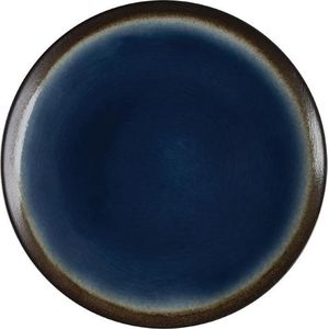 Olympia Nomi Tatapascoupeborden - Rond - Blauw/zwart - Aardewerk - 25,5 cm Ø - 4 stuks