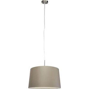 QAZQA combi - Moderne Hanglamp met kap - 1 lichts - Ø 450 mm - Taupe - Woonkamer | Slaapkamer | Keuken