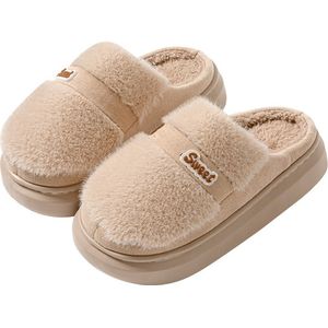 MCBOSON - Sloffen - Slippers Heren Dames - Sloffen - Maat 40/41 - Anti-slip - Anti-Slip en Stevig Voetbed - Anti-lawaai - Cadeau Voor Vrouw - bruin