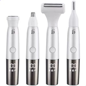 CarpeDiem 4-in-1 Ladyshave - Trimmer voor Dames - Gezichtstrimmer - Bikini- en Neustrimmer - Inclusief LED-scherm - Wenkbrauwtrimmer