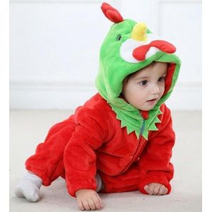 Budino Baby Romper Pyjama Onesie Haan - Rood - maat 70