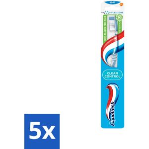 Aquafresh - Tandenborstel - Clean Control - Soft - Zachte Reiniging - 1 Tandenborstel - Bulkverpakking - 5 stuks