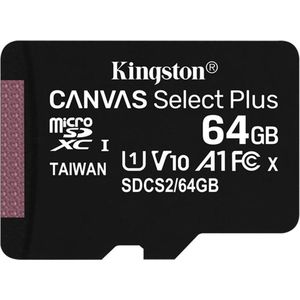 Kingston - Micro SD kaart - Class 10 - 64GB