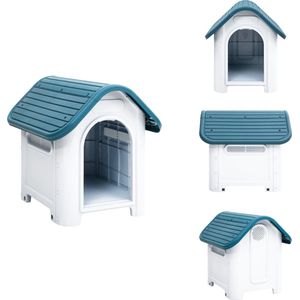 vidaXL Hondenhok - Hondenhokken - Honden Hok - Hondenhuis - Hondenhok 59x75x66 cm polypropeen blauw