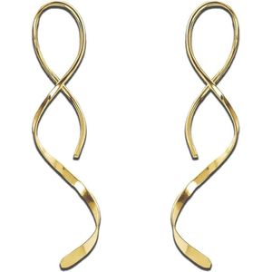 S925 spiraaldraad oorbellen met kwastjes - 1 paar voor vrouwen afstuderen jubileum verjaardagscadeau (goud)
