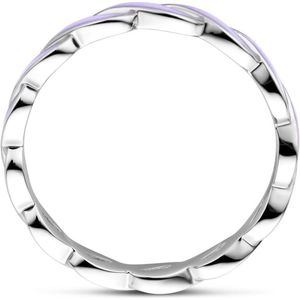 Ring Paars Emaille Zilver Gerhodineerd