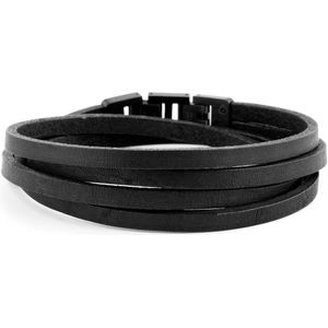 Lucleon - Heren - Leer Armband - Zwart