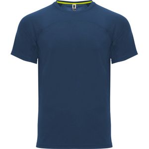 Navy Blue unisex snel drogend Premium sportshirt korte mouwen 'Monaco' merk Roly maat M