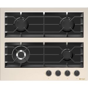 Wiggo WH-G634GR(C) Serie W Inbouw gaskookplaat met Wok 60cm