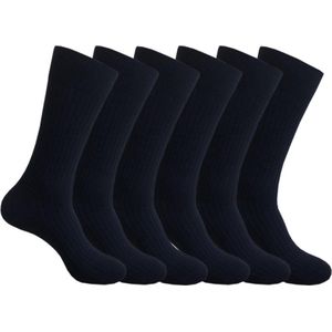 Classinn® Elegant geribbelde Heren sokken 43-46 marine blauw - 6 paar