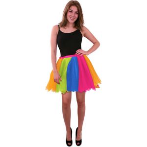 PartyXplosion - Jaren 80 & 90 Kostuum - Tule Rok Uit Dansen Regenboog Vrouw - Multicolor - One size - Carnavalskleding - Verkleedkleding