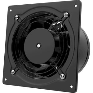 150 mm stille badkamerventilator metaal wandafvoerventilator - VMC-ventilator 38 W 525 m3/u - wegwerpdemper - keuken garage badkamer zwart