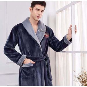 Winterpyjama\dik en lang koraalfluwelen nachtjapon\flanelbadjas voor heren XXXL