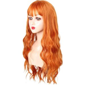 Top Kwaliteit Damespruik – Pruiken Dames - Hair Wig – Haarstuk – Wasbaar – Kambaar – Dames Haar – Kort – Oranje