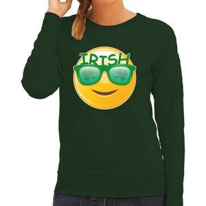 St. Patricks day sweater groen voor dames - Irish emoticon - Ierse feest kleding / trui/ outfit/ kostuum XL