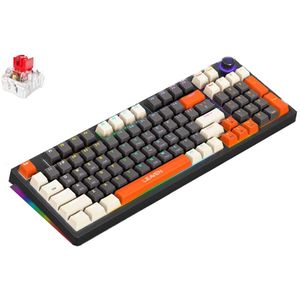 NAXSIR 3-Modus Mechanische Toetsenbord | Aanpasbare RGB-verlichting + Hyper-Snelle Drie-Modus Connectie (Bluetooth 5.0/2.4GHz/USB) | Voor Win/Mac