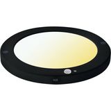LED Plafondlamp met Bewegingssensor + Dag en Nacht Sensor - 18W - Aanpasbare Kleur CCT - 360° Zichthoek - Opbouw/Inbouw - Rond - Mat Zwart