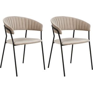Set van 2 eetkamerstoelen MARIPOSA Fluweel Taupe