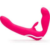 Happy Rabbit - Strapless Strap-On Rabbit Vibe Roze