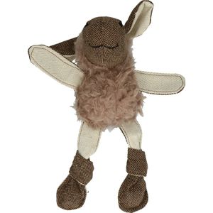 Wooly Luxury Flatfeet Schaap – Hondenspeeltje – Hondenspeelgoed – Zachte Fleece – Bruin – 36 cm