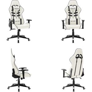 vidaXL Gamestoel kunstleer wit en zwart - Gamingstoel - Gamingstoelen - Racingstoel - Racingstoelen