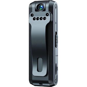 VB Oplaadbare Bodycam - Spy Camera Inclusief 32GB SD Kaart - Action camera Met Draaibare Lens 180 graden - Bodycam Politie Met Microfoon - Nachtzicht - Zwart