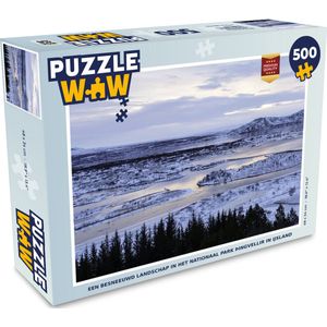 Puzzel Een besneeuwd landschap in het Nationaal park Þingvellir in IJsland - Legpuzzel - Puzzel 500 stukjes