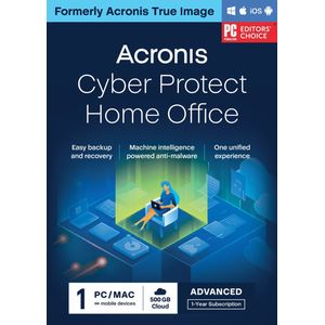 Acronis Cyber Protect Home Office Advanced + 500 GB Acronis Cloud Storage - 1 Gebruiker/ 1 Jaar - Windows/MAC