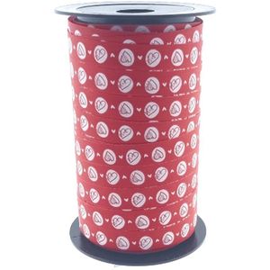 Exclusief Krullint - 10mm - Harten Motief - 50 meter - Rood/Wit