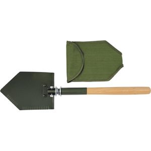 MFH - Opvouwbare veldschep-  houten handvat  -  Deluxe  -  2-delige