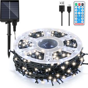 LED Fairy Lights Solar Lichtsnoer Binnen en Buiten - 80M 800 LED Tuinverlichting - LED Lampjes Slinger - Soothe Lichtsnoer Binnen - Buitenverlichting Lichtslinger - Lichtsnoeren Koud Wit