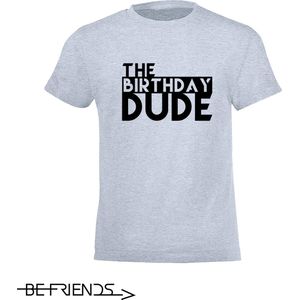 Be Friends T-Shirt - Birthday dude - Kinderen - Licht blauw - Maat 4 jaar