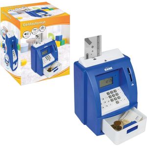 Digitale Spaarpot - Met muntenteller - Elektrische spaarpot - Geldautomaat - Blauw - Met code en pinpas - Spaarpot voor jongens en meisjes - Geschikt voor Euromunten en biljetten
