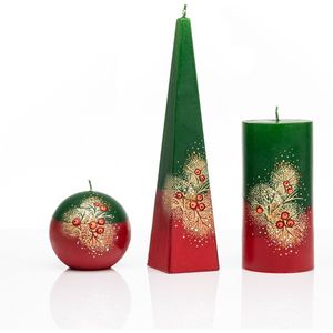 Kaarsen - Set - Handgeschilderd - kerstboom - kerst - kerstverlichting