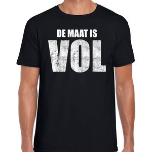 Protest shirt De maat is vol t-shirt zwart heren - Protest/actie voeren/demonstratie S