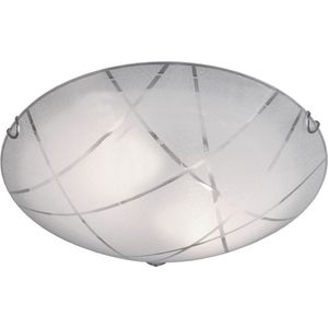 LED Plafondlamp - Plafondverlichting - Trion Sandra - E27 Fitting - 2-lichts - Rond - Mat Wit - Glas