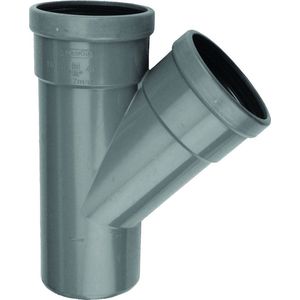 Wavin schuiffitting met 3 aansluiting Wafix SN4, PVC, grijs, T-stuk 45