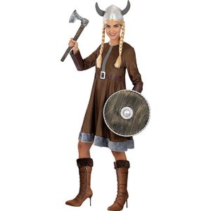 Funidelia | Viking kostuum voor vrouwen  Nordic, Valkyrie, Barbaar, Vikings - Kostuum voor Volwassenen Accessoire verkleedkleding en rekwisieten voor Halloween, carnaval & feesten - Maat XS - Bruin