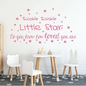 Twinkle Twinkle Little Star - Roze - 160 x 86 cm - baby en kinderkamer - teksten en gedichten baby en kinderkamer alle